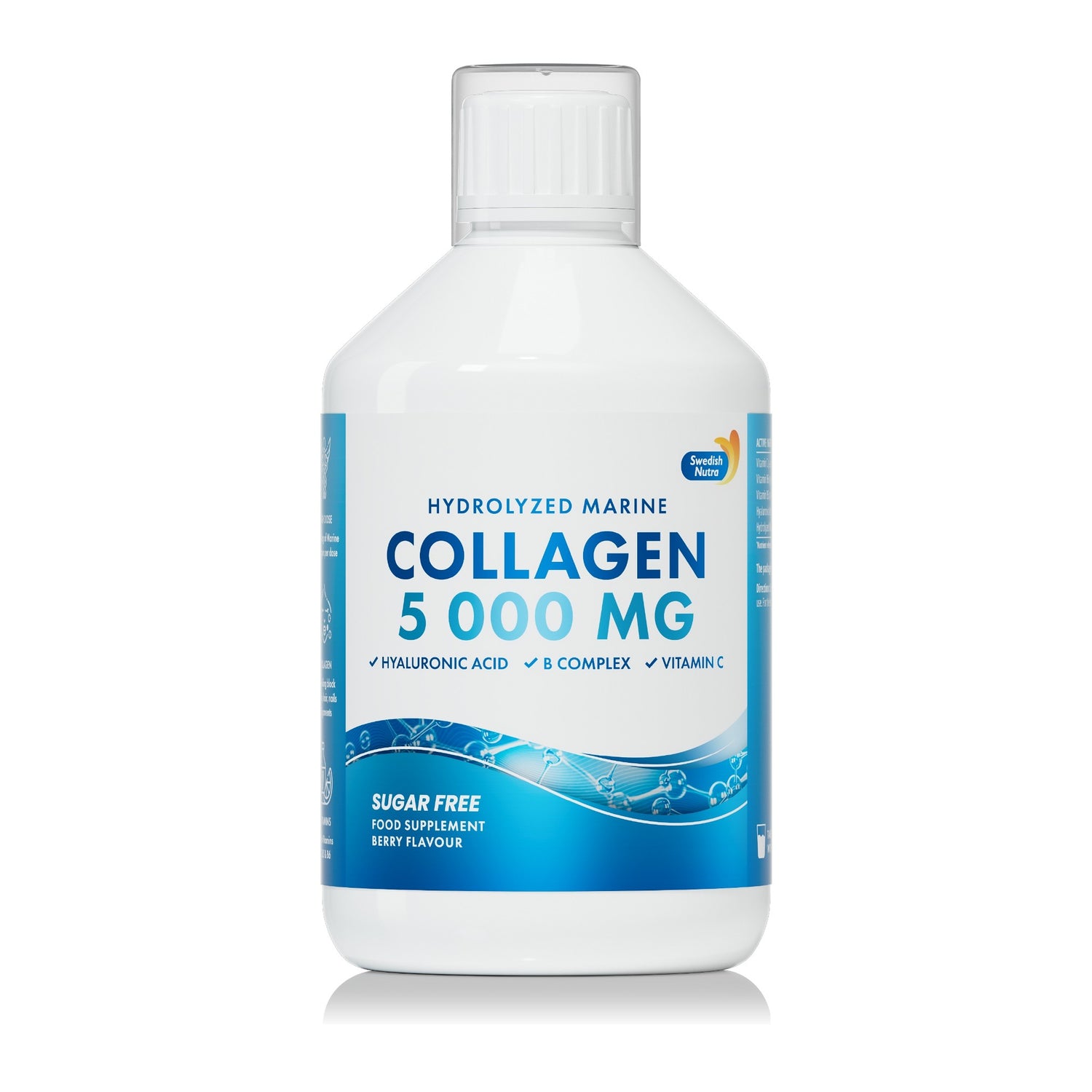 Swedish Nutra marine collagen peptide liquid berry flavour 500ml bottle
