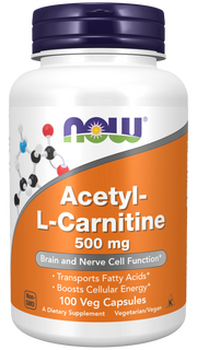 NOW Acetyl L-Carnitine 500mg Veg Capsules