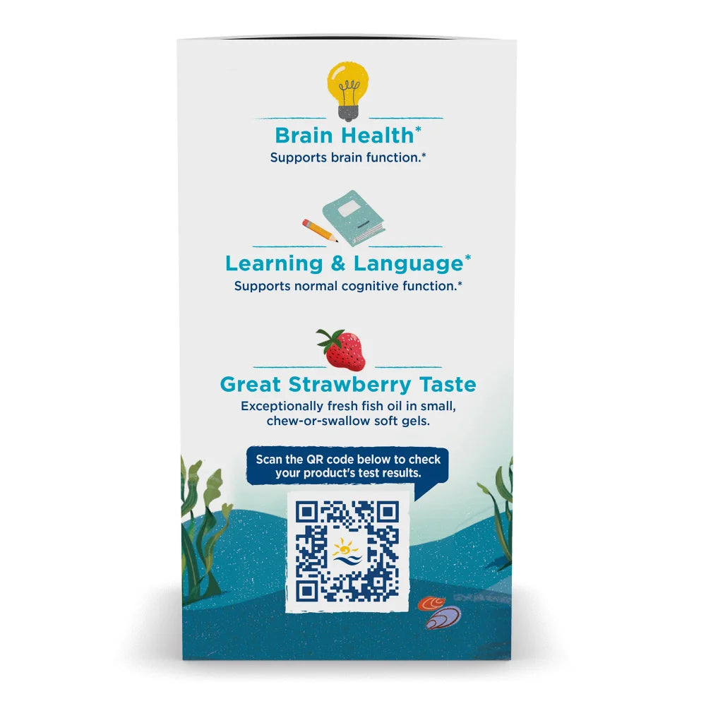 Supplement facts label for Nordic Naturals Ultimate Omega-3 Junior children's supplement.