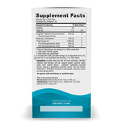 Supplement facts label for omega-3 fish oil with curcumin supplement
