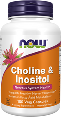 NOW Choline & Inositol 250mg chacun - Capsules végétales - 100 unités