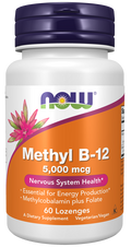 Pastillas de Metil B-12 5000 mcg y Folato NOW - Pastillas Veganas