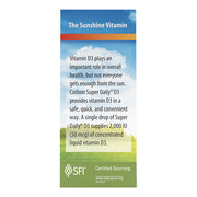 Side image: Carlson Super Daily D3 liquid vitamin D3 2000 IU drops 10.3 ml box