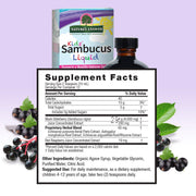 Nature’s Answer Sambucus Kids elderberry supplement facts 120ml bottle