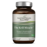 Front image: Good Health Naturally Krill Oil omega 3 capsules marine supplement 60 count bottle