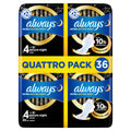Always Ultra Secure Night Pads Size 4 Wings 36 Pack