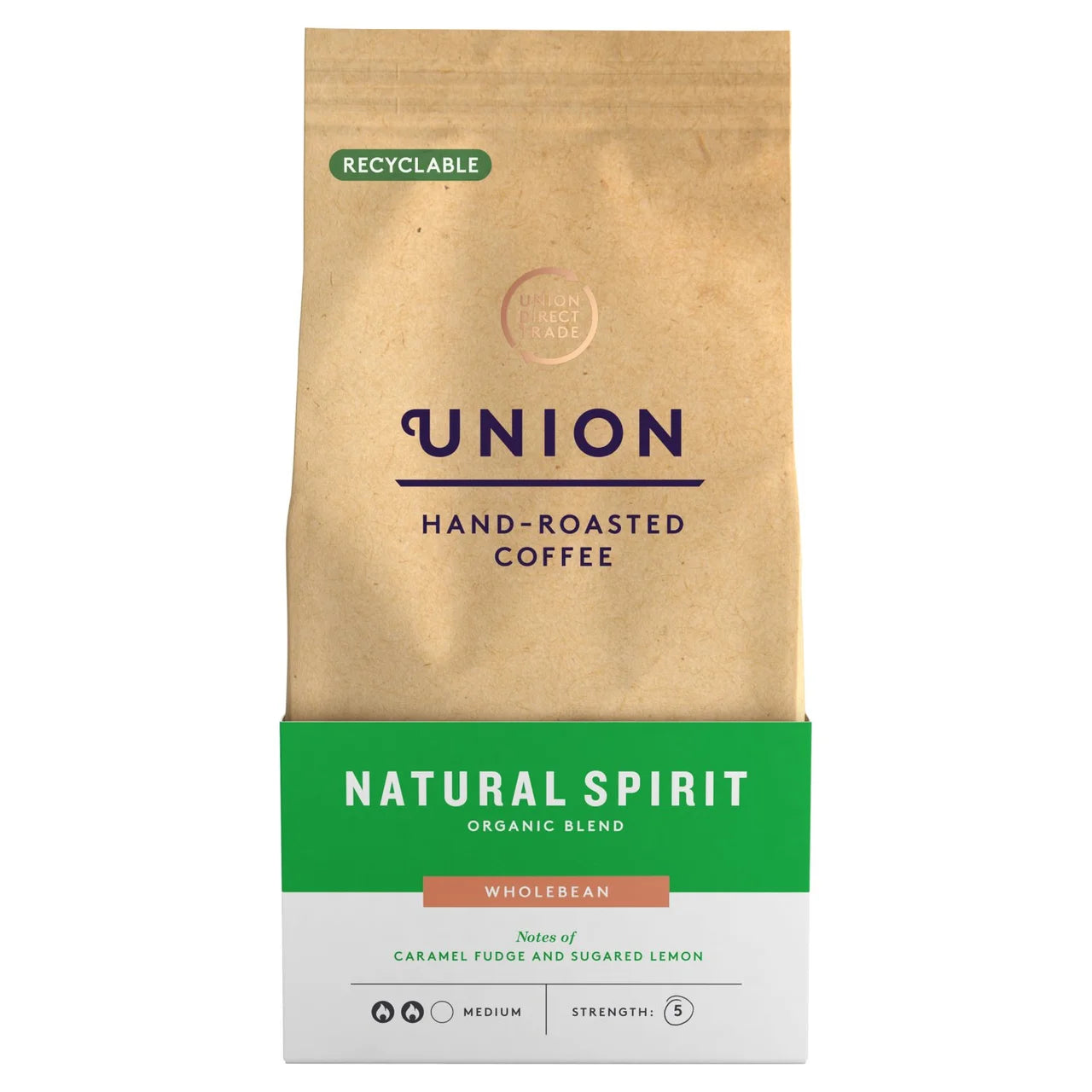 Union Natural Spirit Organic Blend Whole Bean Coffee 200g
