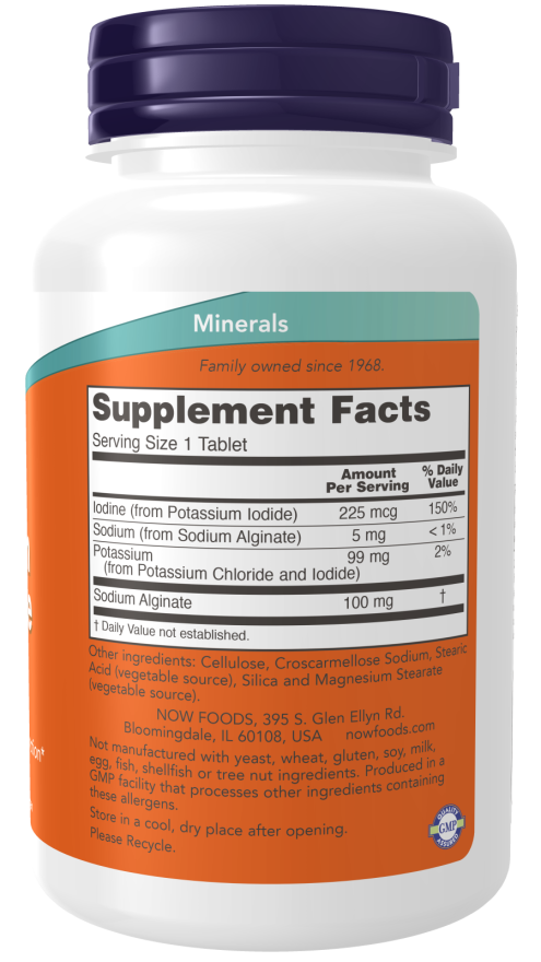 Now Potassium plus Iodine 180 Tablets