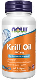 NOW Huile de krill 500 mg - capsules molles NKO® phospholipides oméga-3