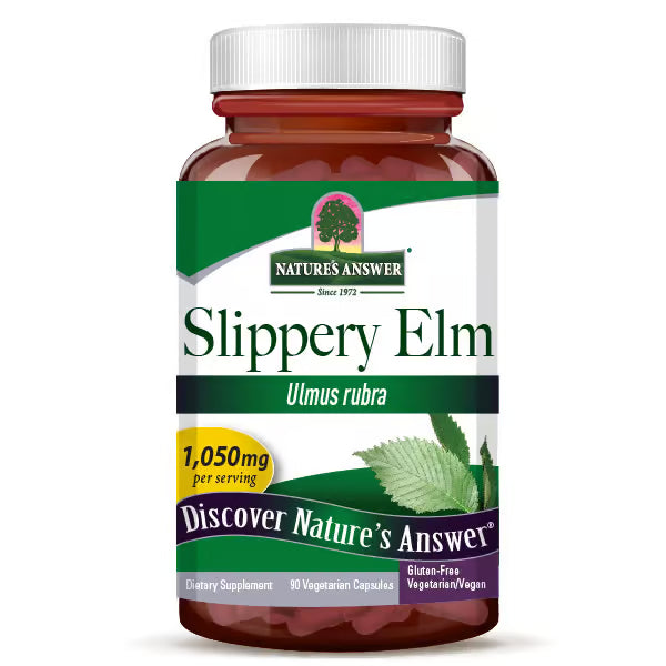 Nature’s Answer Slippery Elm Bark Capsules vegan 90 count bottle front view