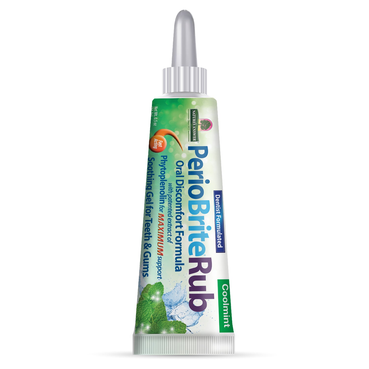 Nature’s Answer PerioRub topical gel for teeth and gums 14.2g front view