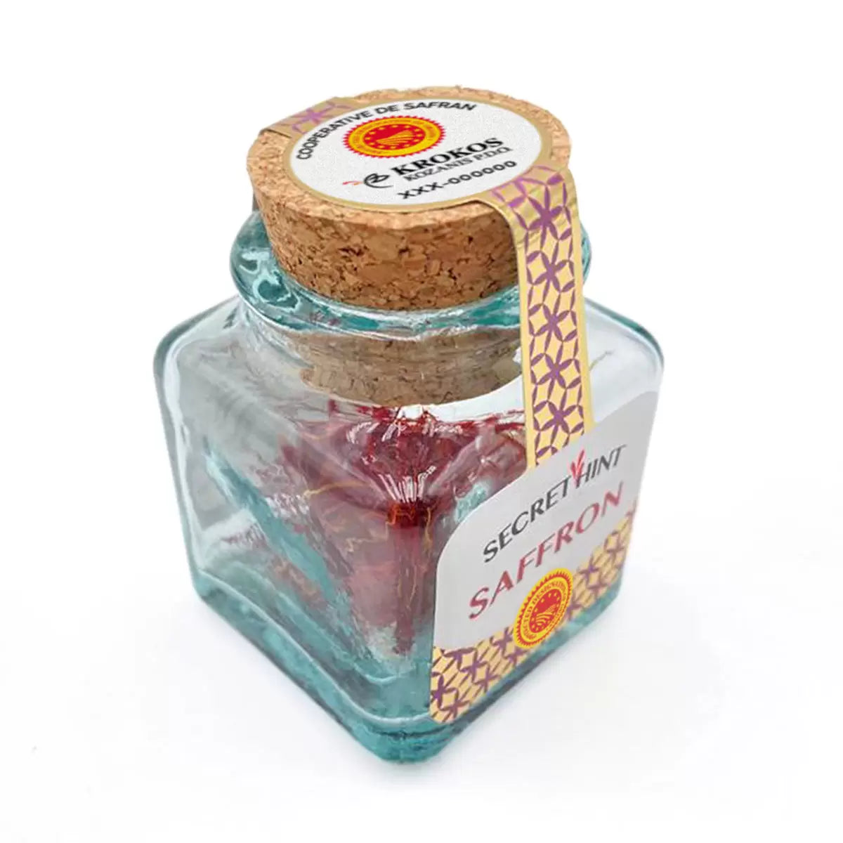 Side image: Secret Hint Spanish Saffron Threads spice jar 1g premium saffron