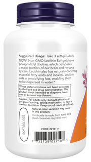 Now Foods Lecithin 1200 mg Softgels
