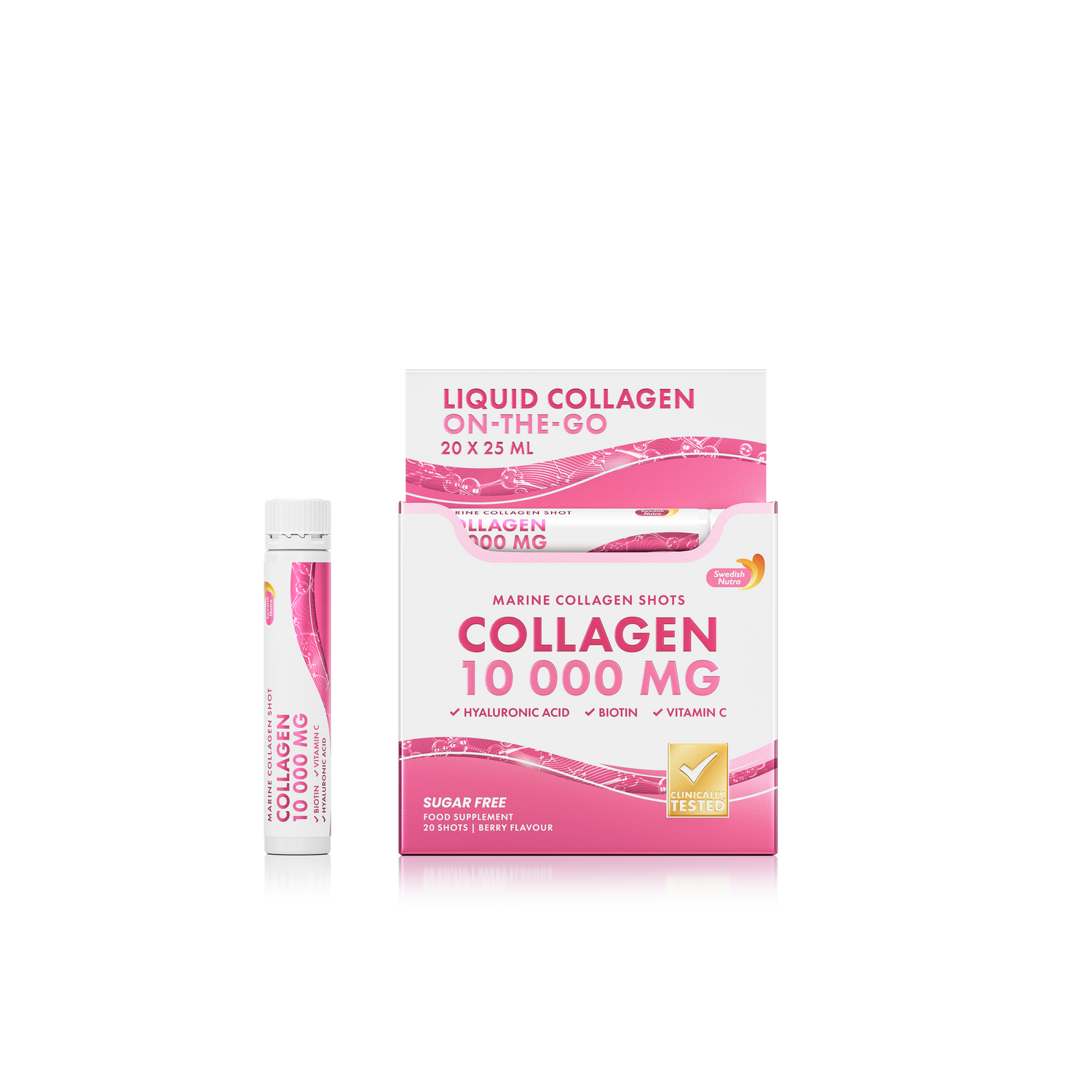 Swedish Nutra Marine Collagen Shots 10000mg Berry 20 x 25ml