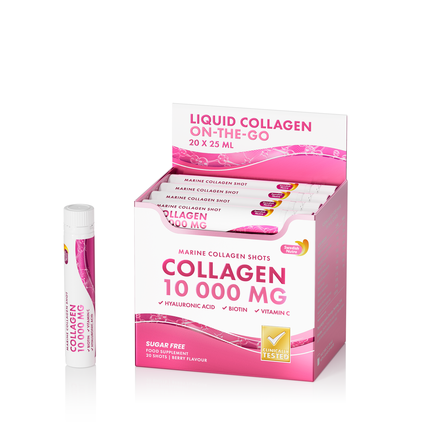 Swedish Nutra Marine Collagen Shots 10000mg Berry 20 x 25ml