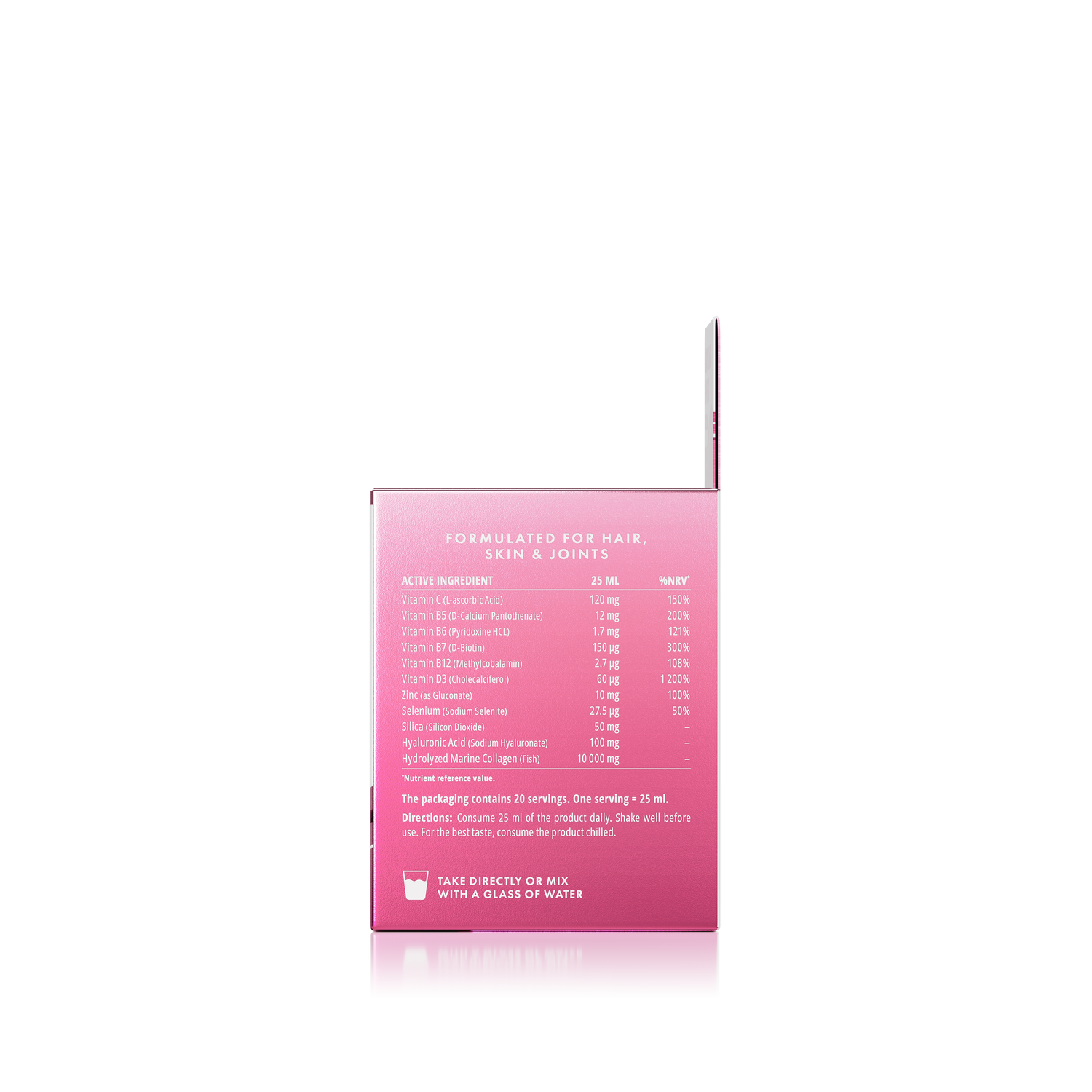 Swedish Nutra collagen beauty shots supplement facts ingredients 20 x 25ml