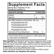 Nature’s Answer liquid CoQ10 ingredient label 240ml back view on a white background