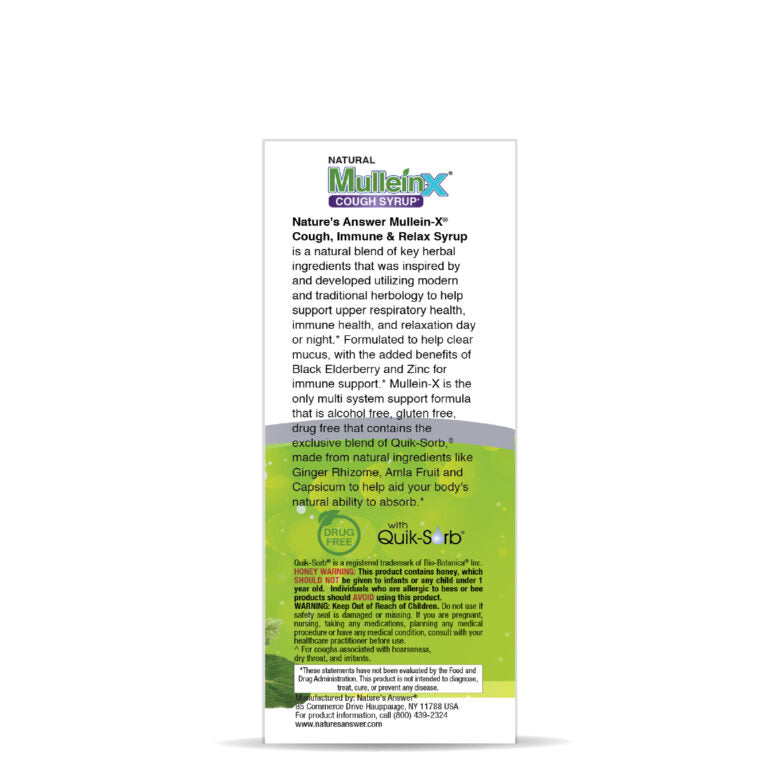 Nature’s Answer Mullein Leaf Herbal Liquid Supplement with Honey 120ml