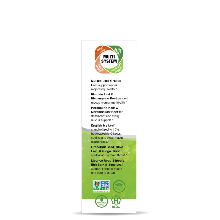 Nature’s Answer Mullein-X Throat Spray 60ml supplement labelon a white background