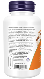 NOW Foods Super Enzymes, Easy To Swallow Tablets
