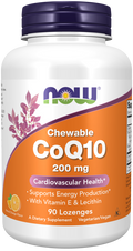 NOW CoQ10 200 mg Ubiquinon Zuigtabletten Sinaasappelsmaak - 90 stuks