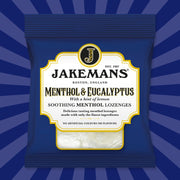 Jakemans Menthol & Eucalyptus Lozenges, bag packaging, menthol and eucalyptus flavour, 73g, cooling lozenge use