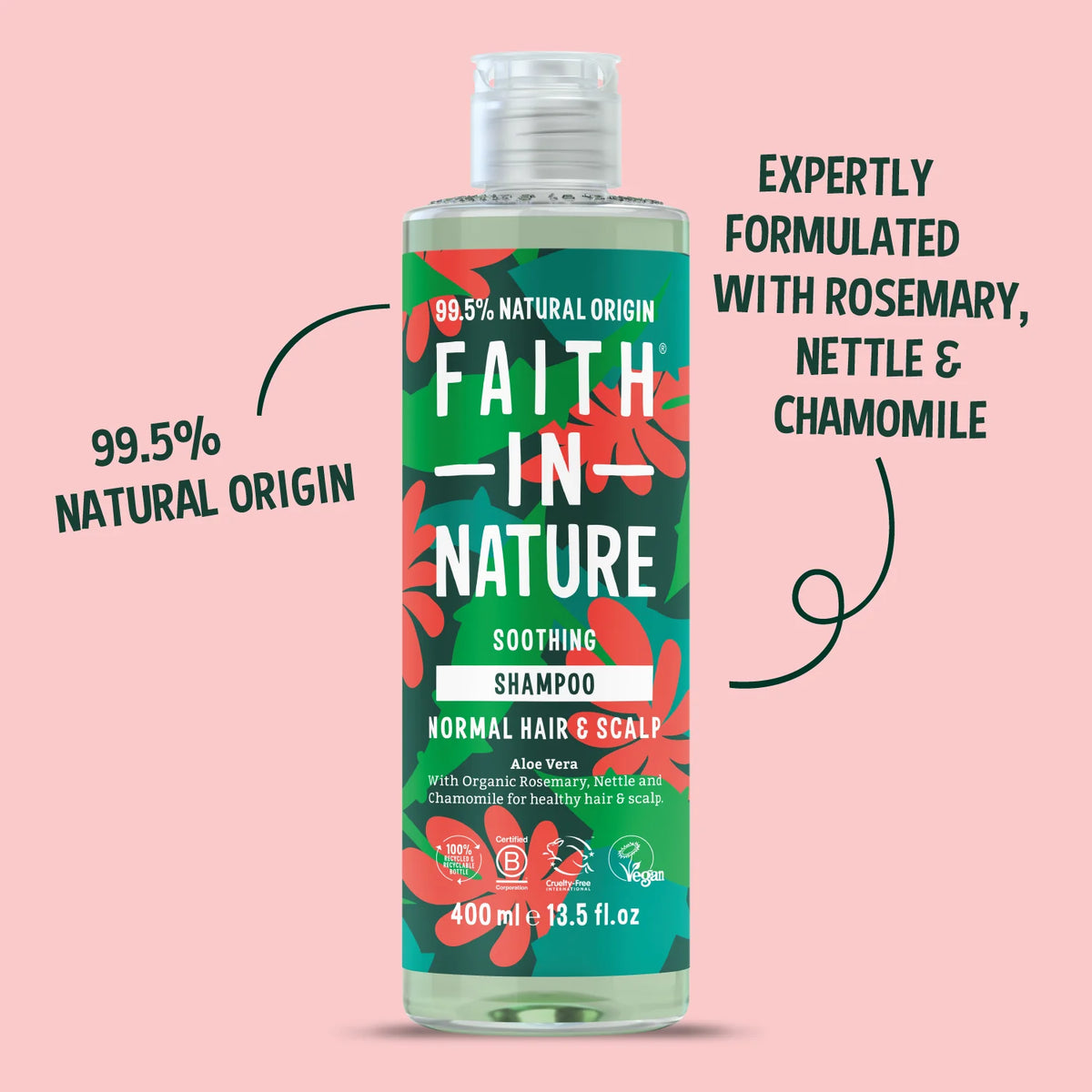 Faith In Nature Aloe Vera Soothing Shampoo 400ml bottle for everyday hair care