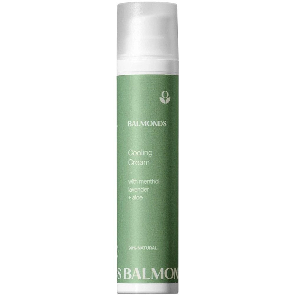 Front image: Balmonds Cooling Cream 100ml bottle natural skin lotion packaging