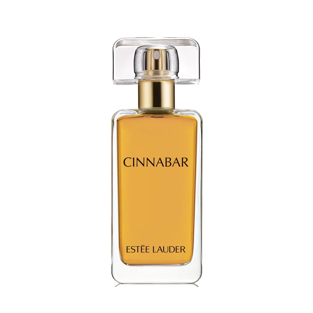 Front image: Estée Lauder Cinnabar Eau de Parfum spray bottle 50ml women's fragrance