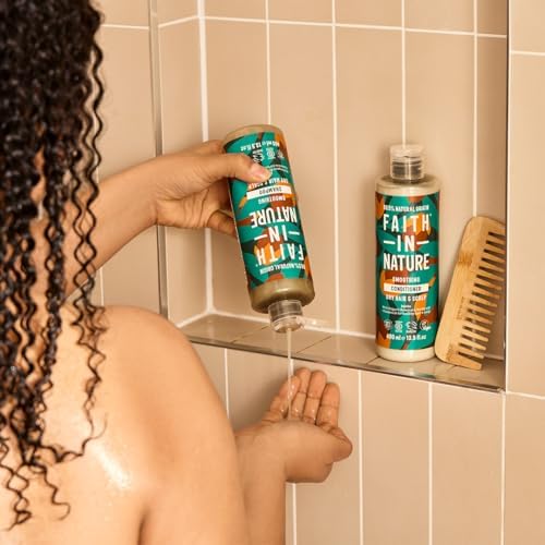 Faith In Nature Jojoba Smoothing Conditioner, bottle packaging, jojoba, 400ml, hair care