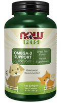 NOW Pets Omega-3 Visolie Softgels voor Honden & Katten - 180 Softgels