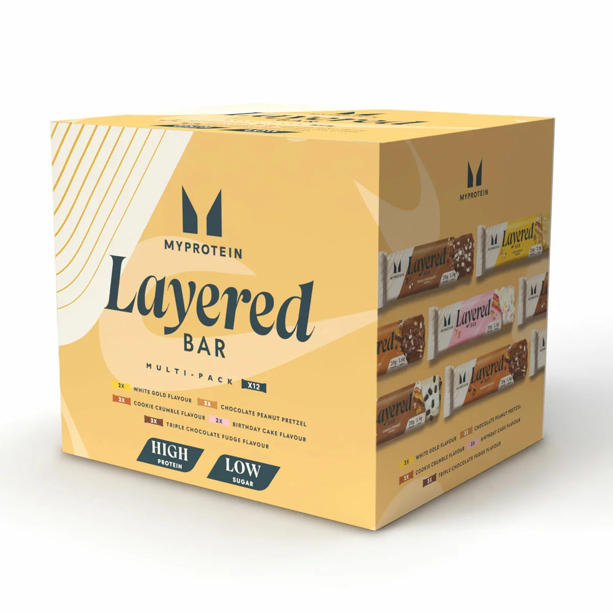 MyProtein Layered Protein Bar Variety Pack assorted flavours box 12 x 60g bars