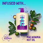 Aussie Miracle Moist Shampoo and Conditioner ingredients label 2 x 1L