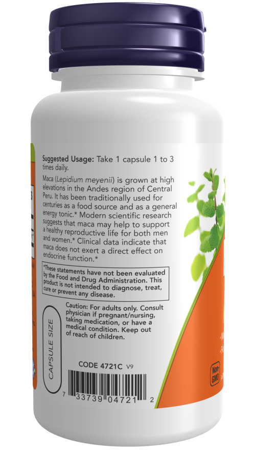 Now Foods Maca 500 mg Veg Capsules