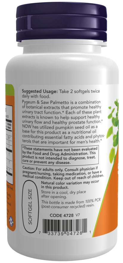 Now Foods Pygeum & Saw Palmetto Softgels