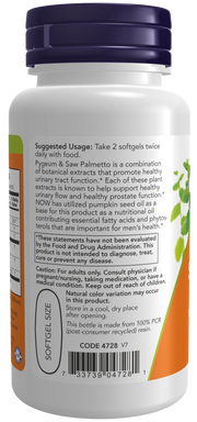 Now Foods Pygeum & Saw Palmetto Softgels
