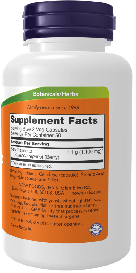 Now Foods Saw Palmetto Berries 550 mg Veg Capsules