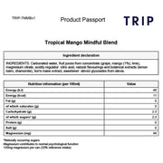 TRIP Mindful Blend Magnesium Tropical Mango ingredients information 250ml