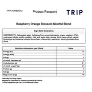 TRIP Mindful Blend Magnesium Raspberry Orange Blossom ingredients information 250ml