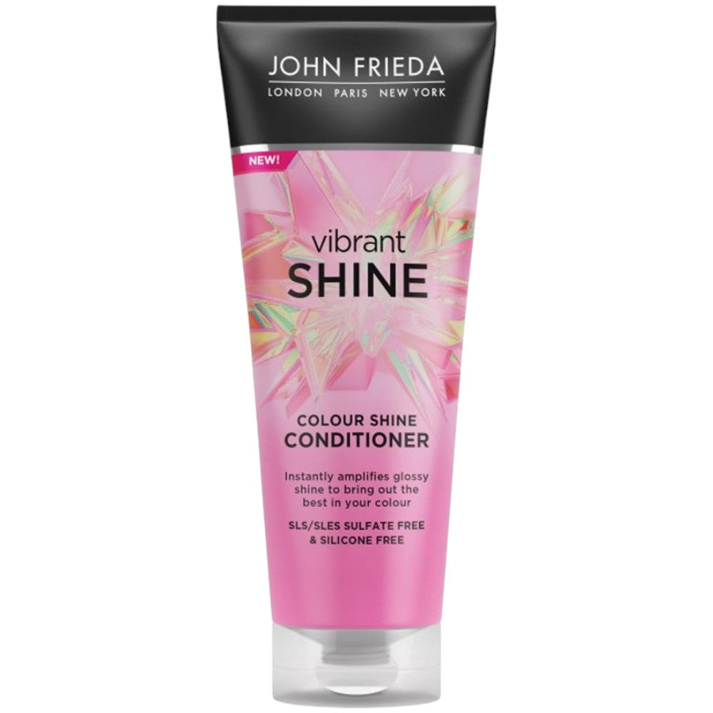 John Frieda Vibrant Shine Colour Shine Conditioner rose hip argan oil 250ml tube front packaging