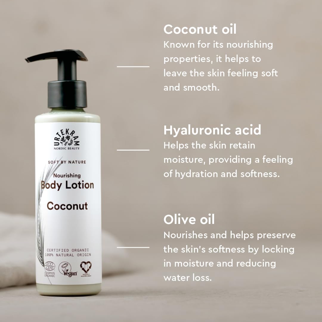 Urtekram Nourishing Coconut Body Lotion 245ml bottle for everyday body care