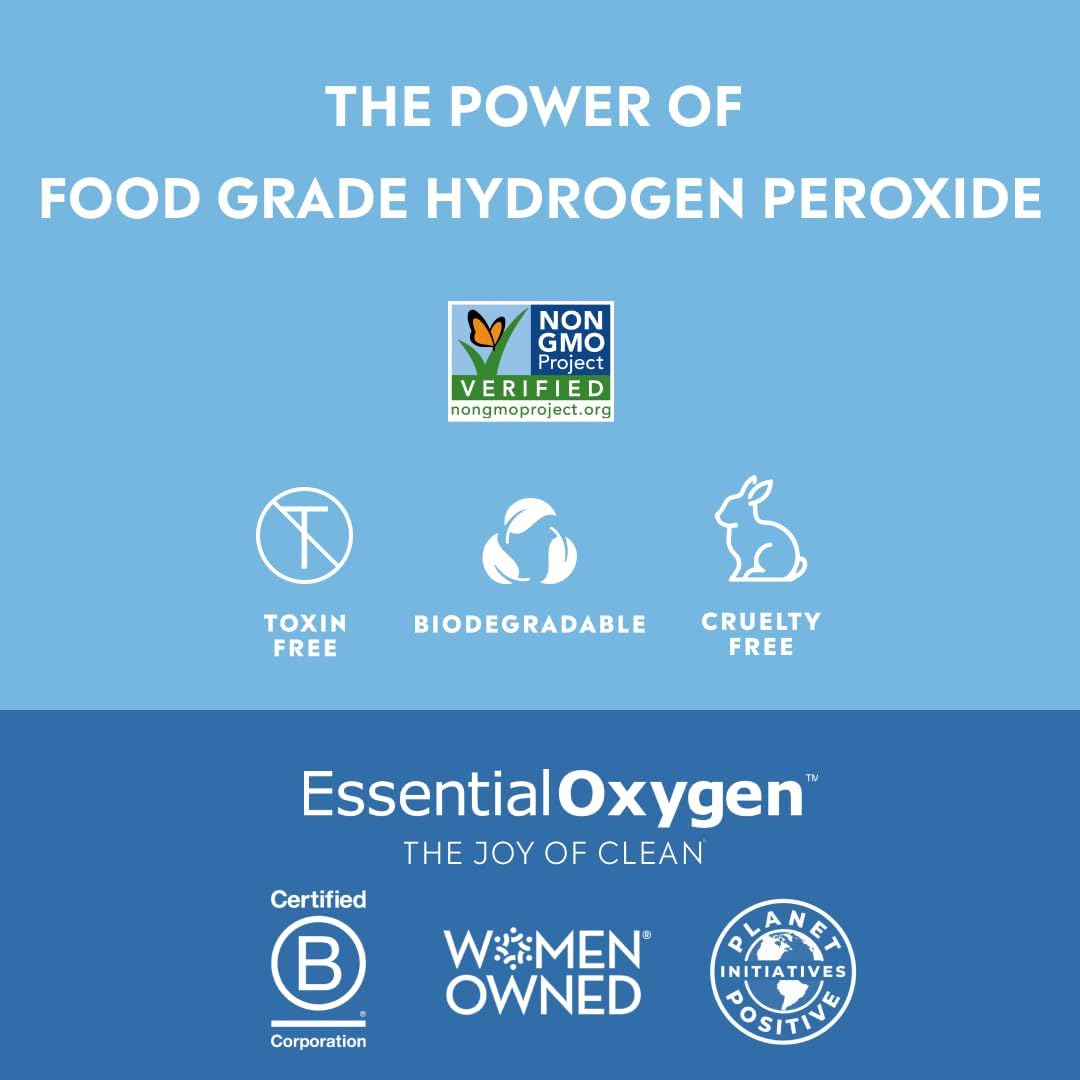 Essential Oxygen Food Grade Hydrogen Peroxide 3% USP - 473ml