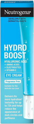 Neutrogena Hydro Boost Crema para Ojos 15ml - Con Ácido Hialurónico y Vitamina E