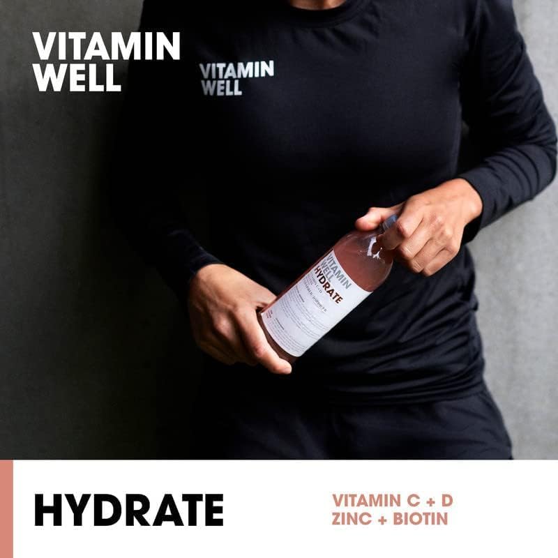 Vitamin Well Hydrate vitamin drink rhubarb strawberry bottle 500ml 