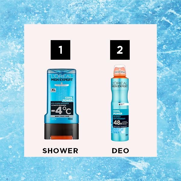 L'Oréal Men Expert Cool Power Anti-Perspirant Spray 250ml duo routine