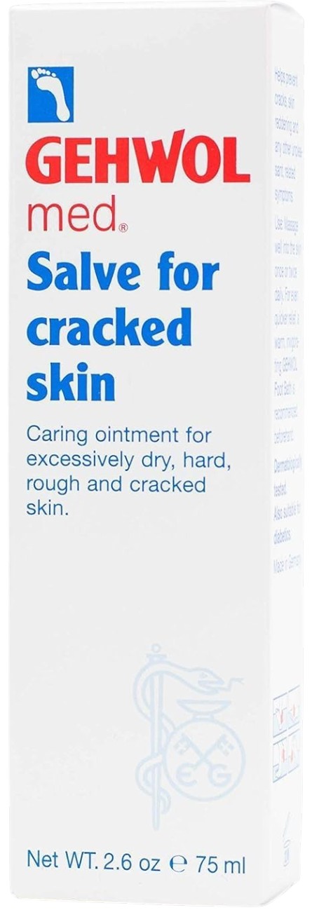 Gehwol med Salve for Cracked Skin, foot care salve tube packaging, botanical fragrance, 75ml box