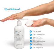 Clinisept+ Skin Prep Solution - Hypochlorous Acid Cleanser with Pump - 490ml