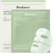 Biodance Refreshing Sea Kelp Hydrogel Face Mask 4 Sheets retail box with hydrogel sheet masks