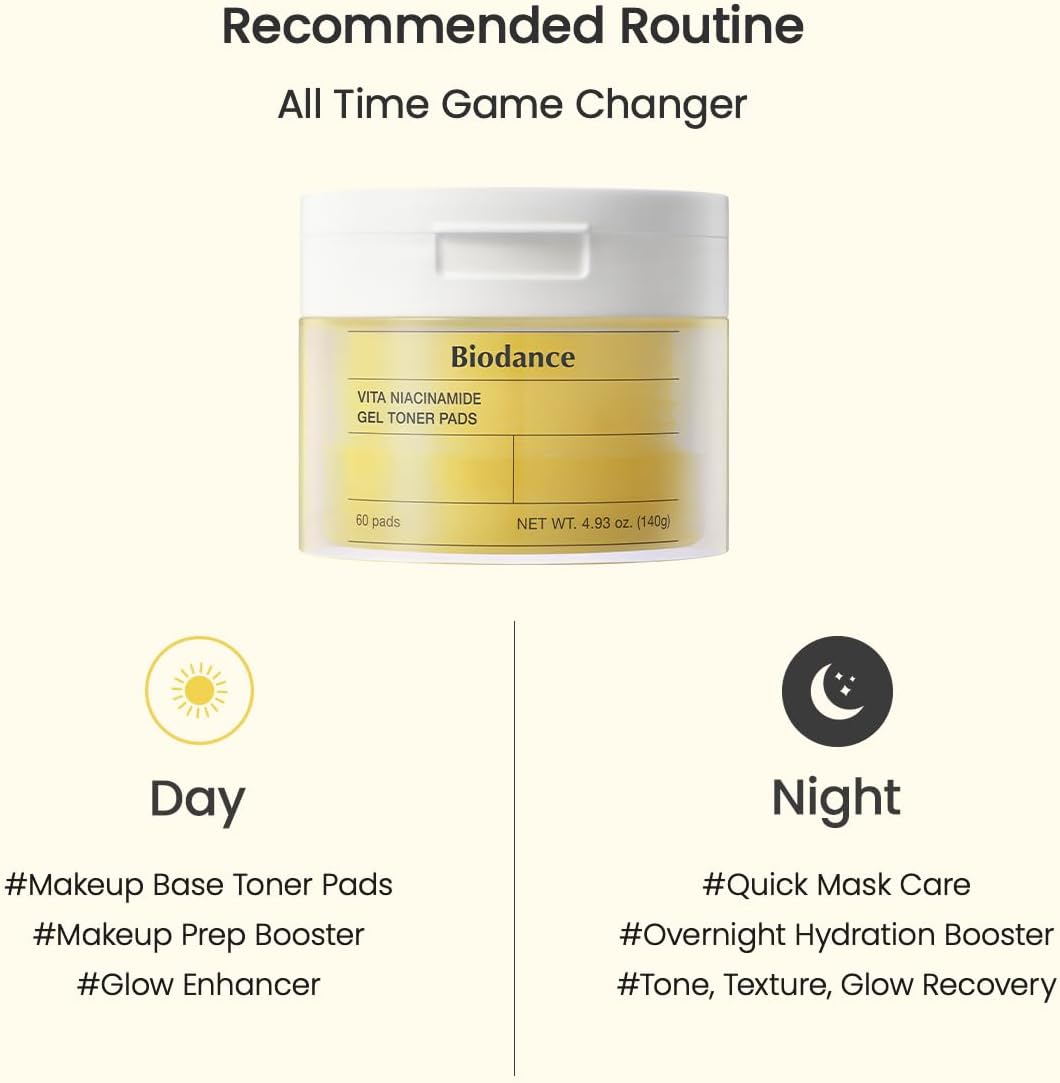 Biodance Vita Niacinamide Hydrogel Toner Pads 60 Pads application guide for daily facial care