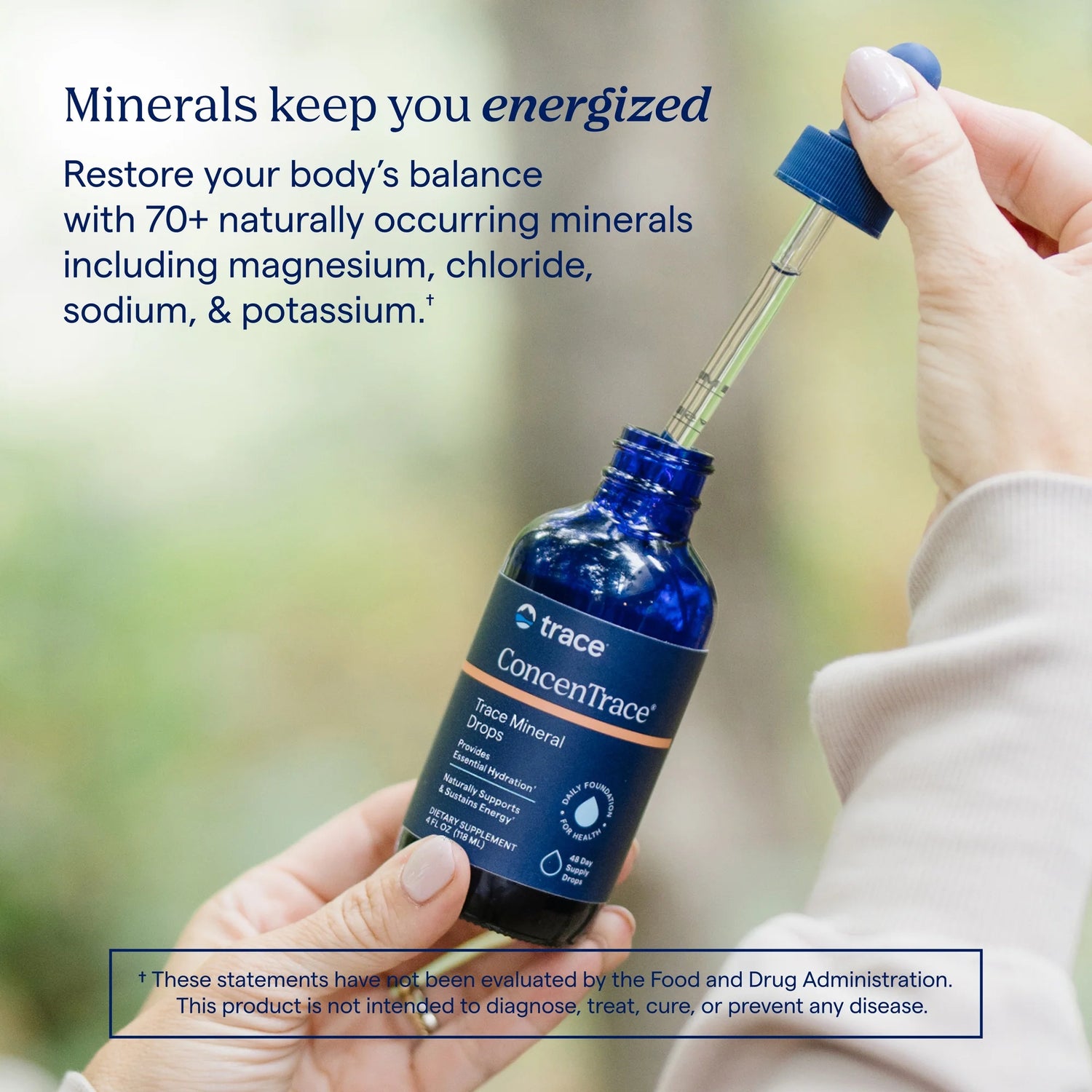 How to Use Image: Trace Minerals ConcenTrace trace mineral drops usage instructions bottle